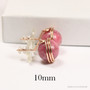 14K rose gold filled wire wrapped 10mm rhodonite pink gemstone stud earrings handmade by Jessica Luu Jewelry