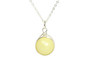 Sterling silver wire wrapped pastel yellow pearl solitaire necklace handmade by Jessica Luu Jewelry