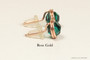 14K rose gold filled wire wrapped emerald green crystal stud earrings handmade by Jessica Luu Jewelry