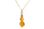 14K gold filled orange topaz crystal pendant necklace handmade by Jessica Luu Jewelry