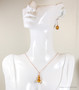 Gold Topaz Crystal Necklace - Available with Matching Earrings and Other Metal Options