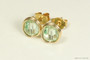 14K gold filled wire wrapped chrysolite light green crystal stud earrings handmade by Jessica Luu Jewelry