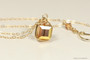 14K yellow gold filled wire wrapped metallic sunshine crystal necklace handmade by Jessica Luu Jewelry