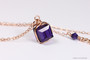 14K rose gold filled wire wrapped purple velvet crystal necklace handmade by Jessica Luu Jewelry
