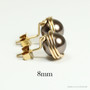 14k gold filled wire wrapped dark chocolate brown pearl stud earrings handmade by Jessica Luu Jewelry