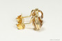 14K yellow gold filled wire wrapped champagne crystal stud earrings handmade by Jessica Luu Jewelry