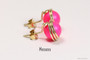 Sterling Silver Neon Pink Stud Earrings - Available in 2 Sizes and Other Metal Options