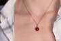 14K rose gold filled wire wrapped carnelian gemstone necklace handmade by Jessica Luu Jewelry