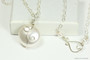 Sterling Silver White Pearl Dangle Earrings - Available with Matching Necklace