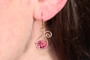 Rose Gold Pink Crystal Dangle Earrings