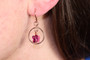 Rose Gold Fuchsia Crystal Butterfly Dangle Earrings