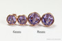 14K rose gold filled wire wrapped 6mm and 8mm tanzanite blue purple round crystal stud earrings handmade by Jessica Luu Jewelry