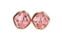 14K rose gold filled wire wrapped 6mm diamond shaped faceted light pink crystal stud earrings handmade by Jessica Luu Jewelry