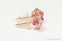 14K rose gold filled wire wrapped 6mm diamond shaped faceted light pink crystal stud earrings handmade by Jessica Luu Jewelry