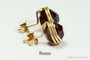 14K gold filled wire wrapped 8mm sepia brown crystal stud earrings handmade by Jessica Luu Jewelry