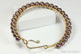 14K yellow gold filled wire wrapped bracelet with 6mm velvet brown pearls handmade by Jessica Luu Jewelry