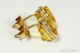 14K gold filled wire wrapped light topaz yellow crystal cube stud earrings handmade by Jessica Luu Jewelry