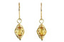 14K yellow gold filled wire wrapped amber crystal earrings handmade by Jessica Luu Jewelry