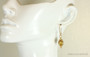 14K yellow gold filled wire wrapped amber crystal earrings handmade by Jessica Luu Jewelry