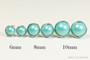 Sterling silver wire wrapped aqua blue green pearl stud earrings handmade by Jessica Luu Jewelry