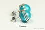 Sterling silver wire wrapped teal blue green pearl stud earrings handmade by Jessica Luu Jewelry