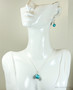Sterling Silver Teal Blue Green Pearl Necklace - Available with Matching Earrings and Other Metal Options