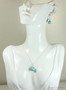 Sterling Silver Aqua Blue Green Pearl Earrings - Matching Necklace and More Metal Options Available