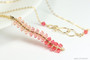 14K gold filled wire wrapped peach pink ombre gradient pendant on chain necklace handmade by Jessica Luu Jewelry