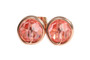14K rose gold filled wire wrapped peach pink crystal stud earrings handmade by Jessica Luu Jewelry