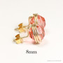 Rose Gold Peachy Pink Crystal Stud Earrings - Available in 6mm and 8mm Size
