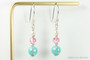 Light Pink Aqua Blue Green Necklace Sterling Silver or Gold Filled- Available with Matching Earrings