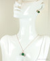 Rose Gold Green Crystal Stud Earrings - Available with Matching Necklace and Other Metal Options