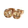 14K rose gold filled wire wrapped champagne crystal stud earrings handmade by Jessica Luu Jewelry