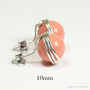 Sterling silver wire wrapped 10mm round pink coral stud earrings handmade  by Jessica Luu Jewelry
