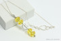 Sterling silver wire wrapped yellow and clear crystal pendant on chain necklace handmade by Jessica Luu Jewelry