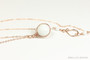 14K rose gold filled wire wrapped 12mm round faceted white alabaster gemstone solitaire pendant on chain necklace handmade by Jessica Luu Jewelry