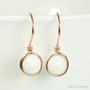14K rose gold filled wire wrapped 8mm white alabaster faceted gemstone drop earrings handmade by Jessica Luu Jewelry
