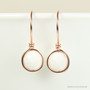 14K rose gold filled wire wrapped 8mm white alabaster faceted gemstone drop earrings handmade by Jessica Luu Jewelry
