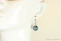 14K yellow gold filled dangle earrings with Montana blue sapphire faceted crystal drops handmade by Jessica Luu Jewelry