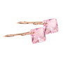 14K rose gold filled dangle earrings with 11.5mm light pink faceted crystal drops handmade by Jessica Luu Jewelry