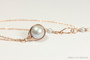 14K rose gold filled 18 inch long chain necklace with 12mm silver grey pearl single solitaire pendant charm handmade by Jessica Luu Jewelry