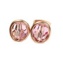 14K rose gold filled stud earrings with 6mm orchid pink Austrian crystals handmade by Jessica Luu Jewelry
