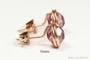 14K rose gold filled stud earrings with 6mm orchid pink Austrian crystals handmade by Jessica Luu Jewelry