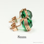 14K rose gold filled wire wrapped jade green faceted round Austrian crystal stud earrings handmade by Jessica Luu Jewelry