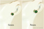 14K rose gold filled wire wrapped jade green faceted round Austrian crystal stud earrings handmade by Jessica Luu Jewelry