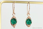 Emerald Green Crystal Necklace Yellow or Rose Gold