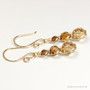 Gold Ombre Champagne Brown Crystal Necklace - Available with Matching Earrings
