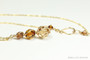 Golden brown ombre Austrian crystal pendant on 14K yellow gold filled chain necklace handmade by Jessica Luu Jewelry