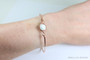 White Alabaster Gemstone Bangle Bracelet Yellow or Rose Gold