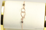 Chocolate brown and copper colored pearls in 14K rose gold filled chain bracelet with hook and eye clasp handmade by Jessica Luu Jewelry